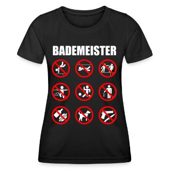 Bademeister Schwimmbad Freibad Rettungsschwimmer - Frauen Funktions-T-Shirt - Schwarz - Vorne - AI Model Female 172 light (172cm)