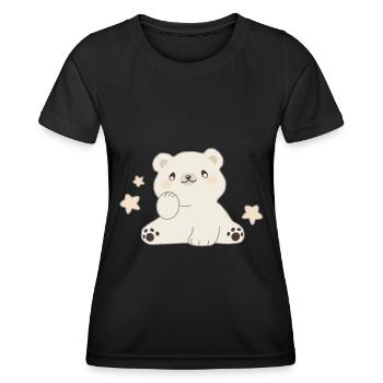 Nounours mignon ours polaire étoiles nuit pour les enfants - T-shirt sport Femme - noir - Devant - AI Model Female 172 light (172cm)
