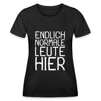 Normale Leute Lustiger Spruch lustig Geschenk - Frauen Funktions-T-Shirt - Schwarz - Vorne - AI Model Female 172 light (172cm)