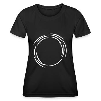 Circle design icon white line lines - Women's Functional T-Shirt - black - Front - AI Model Female 172 light (172cm)