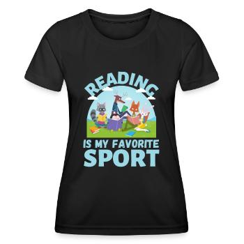 la lecture est mon animal de sport préféré en lisant des livres - T-shirt sport Femme - noir - Devant - AI Model Female 172 light (172cm)
