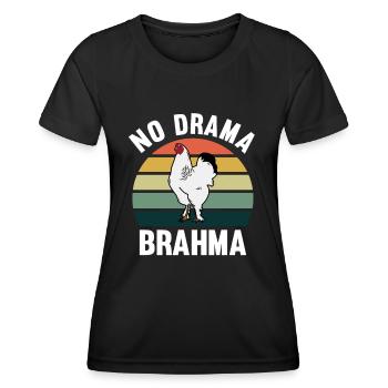 No Drama Brahma Poulets Élevage de poulet coq - T-shirt sport Femme - noir - Devant - AI Model Female 172 light (172cm)