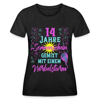 14 Geburtstag Frauen Geschenk 14 Jahre Geburtstag - Frauen Funktions-T-Shirt - Schwarz - Vorne - AI Model Female 172 light (172cm)
