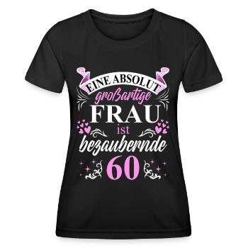60. Geburtstag 60 Jubiläum 60 Ehrentag 60 Jahre - Frauen Funktions-T-Shirt - Schwarz - Vorne - AI Model Female 172 light (172cm)