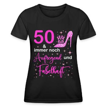 50 Geburtstag Frauen Geschenk 50 Jahre Geburtstag - Frauen Funktions-T-Shirt - Schwarz - Vorne - AI Model Female 172 light (172cm)