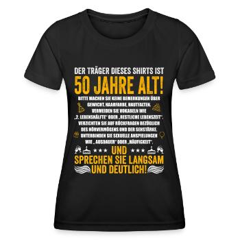 50. Geburtstag lustige Geschenke Männer 50 Jahre - Frauen Funktions-T-Shirt - Schwarz - Vorne - AI Model Female 172 light (172cm)