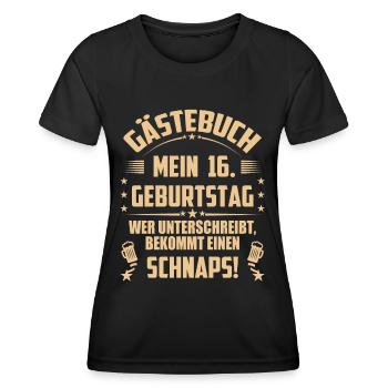 16 Geburtstag 16 Ehrentag Geschenk Mann Frau Fun - Frauen Funktions-T-Shirt - Schwarz - Vorne - AI Model Female 172 light (172cm)