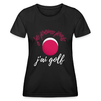 je peux pas j ai golf femme rose - T-shirt sport Femme - noir - Devant - AI Model Female 172 light (172cm)