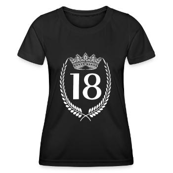 18 Nombre de personnes majeures 18 - T-shirt sport Femme - noir - Devant - AI Model Female 172 light (172cm)
