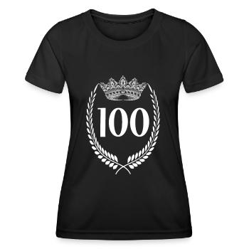 100e anniversaire Numéro anniversaire 100 - T-shirt sport Femme - noir - Devant - AI Model Female 172 light (172cm)