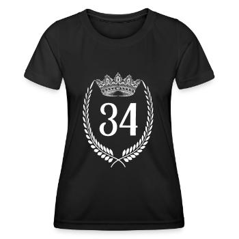 34. Geburtstag Zahl Jubiläum 34 - Frauen Funktions-T-Shirt - Schwarz - Vorne - AI Model Female 172 light (172cm)