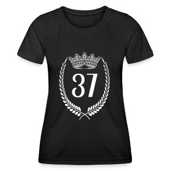 37e anniversaire Numéro anniversaire 37 - T-shirt sport Femme - noir - Devant - AI Model Female 172 light (172cm)
