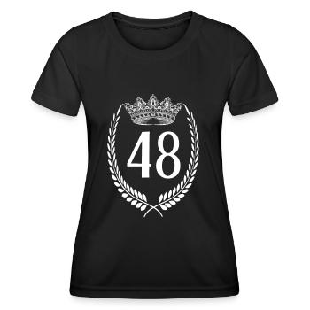 48. Geburtstag Zahl Jubiläum 48 - Frauen Funktions-T-Shirt - Schwarz - Vorne - AI Model Female 172 light (172cm)