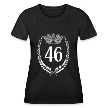 46. Geburtstag Zahl Jubiläum 46 - Frauen Funktions-T-Shirt - Schwarz - Vorne - AI Model Female 172 light (172cm)