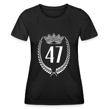 47. Geburtstag Zahl Jubiläum 47 - Frauen Funktions-T-Shirt - Schwarz - Vorne - AI Model Female 172 light (172cm)