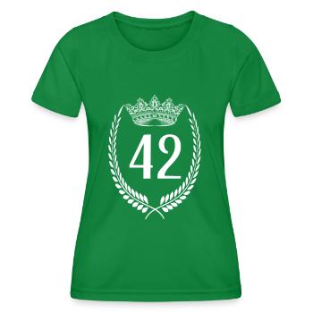 42nd birthday Number anniversary 42 - Women's Functional T-Shirt - kelly green - Front - AI Model Female 172 dark (172cm)