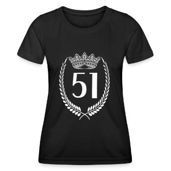 51. Geburtstag Zahl Jubiläum 51 - Frauen Funktions-T-Shirt - Schwarz - Vorne - AI Model Female 172 light (172cm)