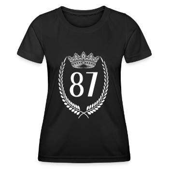 87. Geburtstag Zahl Jubiläum 87 - Frauen Funktions-T-Shirt - Schwarz - Vorne - AI Model Female 172 light (172cm)