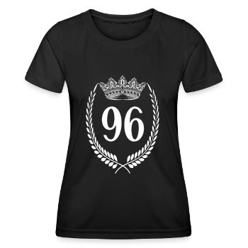 96. Geburtstag Zahl Jubiläum 96 - Frauen Funktions-T-Shirt - Schwarz - Vorne - AI Model Female 172 light (172cm)