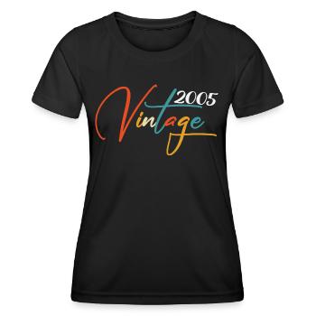 2005 vintage vintage cadeau d’anniversaire rétro - T-shirt sport Femme - noir - Devant - AI Model Female 172 light (172cm)