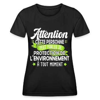 Protection environnement écologie Terre cadeau - T-shirt sport Femme - noir - Devant - AI Model Female 172 light (172cm)