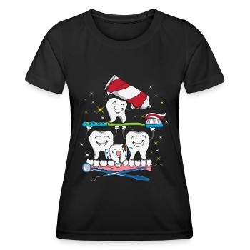 Dentiste dentiste Dentistes Brossez les dents Dentifrice - T-shirt sport Femme - noir - Devant - AI Model Female 172 light (172cm)