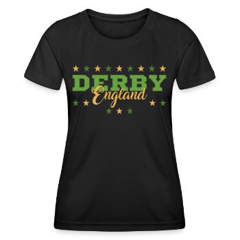 Derby - Frauen Funktions-T-Shirt - Schwarz - Vorne - AI Model Female 172 light (172cm)