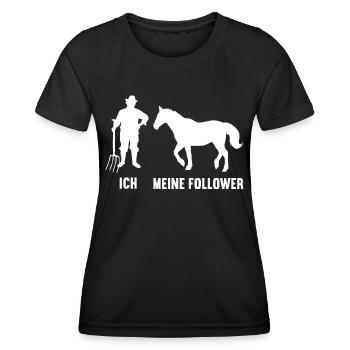 Ich Meine Follower Pferd Pferde Reiter Reiterin - Frauen Funktions-T-Shirt - Schwarz - Vorne - AI Model Female 172 light (172cm)