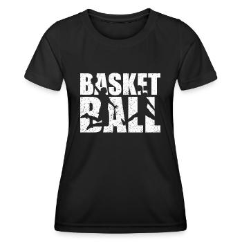 Basketball t shirt basketballer - T-shirt sport Femme - noir - Devant - AI Model Female 172 light (172cm)