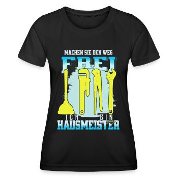 Hausmeister sind immer im Stress - Frauen Funktions-T-Shirt - Schwarz - Vorne - AI Model Female 172 light (172cm)