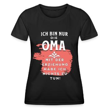 Oma und Kindererziehung - Frauen Funktions-T-Shirt - Schwarz - Vorne - AI Model Female 172 light (172cm)