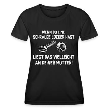 Schraube locker - Frauen Funktions-T-Shirt - Schwarz - Vorne - AI Model Female 172 light (172cm)