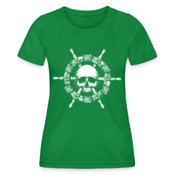 Pirate Steering Wheel - Women's Functional T-Shirt - kelly green - Front - AI Model Female 172 dark (172cm)