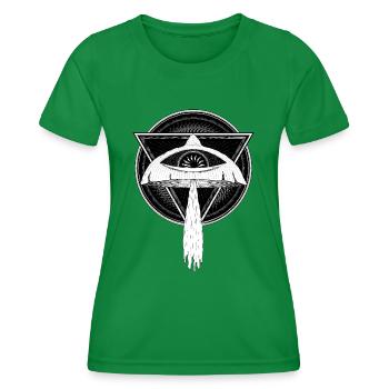 Mushroom of Psychedelic Wisdom - Women's Functional T-Shirt - kelly green - Front - AI Model Female 172 dark (172cm)