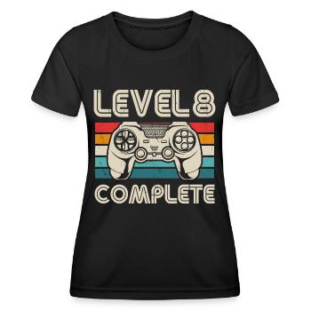 8. Geburtstag Spruch 8 Jahre Gamer Geschenk - Frauen Funktions-T-Shirt - Schwarz - Vorne - AI Model Female 172 light (172cm)