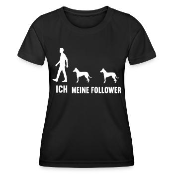 Ich Meine Follower Podenco Podencoliebhaber - Frauen Funktions-T-Shirt - Schwarz - Vorne - AI Model Female 172 light (172cm)