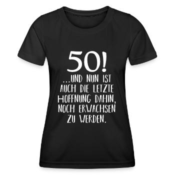 50. Geburtstag Mann Frau Männer 50 Jahre Geschenk - Frauen Funktions-T-Shirt - Schwarz - Vorne - AI Model Female 172 light (172cm)