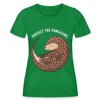 Protect The Pangolins Pangolin - Frauen Funktions-T-Shirt - Kelly Green - Vorne - AI Model Female 172 dark (172cm)