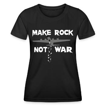 Make Rock not War - Frauen Funktions-T-Shirt - Schwarz - Vorne - AI Model Female 172 light (172cm)
