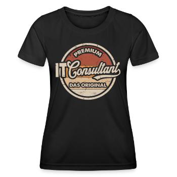 IT Consultant Original - Frauen Funktions-T-Shirt - Schwarz - Vorne - AI Model Female 172 light (172cm)