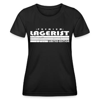 Lagerist Limited Edition Lagerlogistik Lager - Frauen Funktions-T-Shirt - Schwarz - Vorne - AI Model Female 172 light (172cm)
