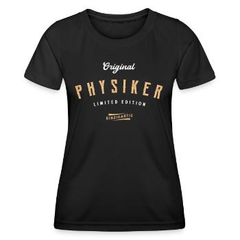 Physiker Limited Edition Lustiges Physik - Frauen Funktions-T-Shirt - Schwarz - Vorne - AI Model Female 172 light (172cm)