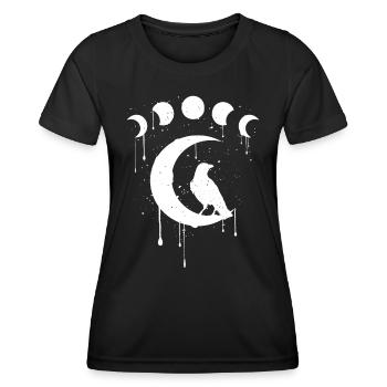 Occult Mondphase Gothic Grunge Okkult Aesthetic - Frauen Funktions-T-Shirt - Schwarz - Vorne - AI Model Female 172 light (172cm)