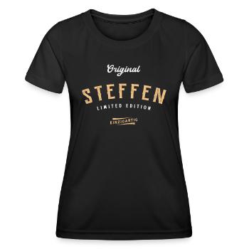 Steffen Limited Edition - Frauen Funktions-T-Shirt - Schwarz - Vorne - AI Model Female 172 light (172cm)