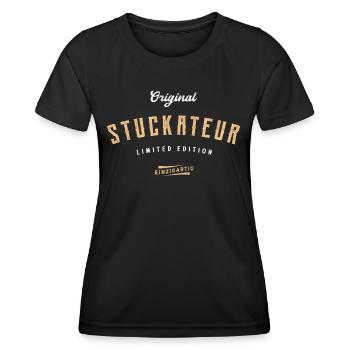 Stuckateur Limited Edition - Frauen Funktions-T-Shirt - Schwarz - Vorne - AI Model Female 172 light (172cm)