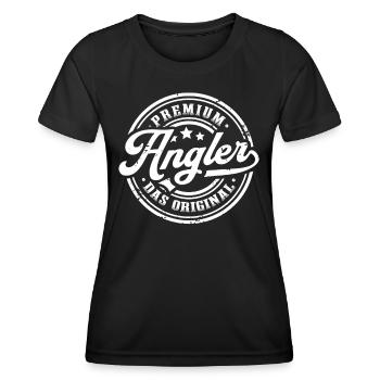 Angler Original Angeln Angelrute Lustiges Fischer - Frauen Funktions-T-Shirt - Schwarz - Vorne - AI Model Female 172 light (172cm)