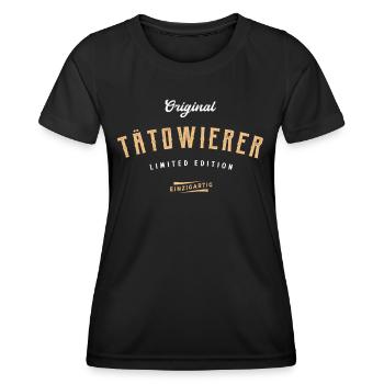 Tätowierer Limited Edition Tattoostudio Lustiges - Frauen Funktions-T-Shirt - Schwarz - Vorne - AI Model Female 172 light (172cm)