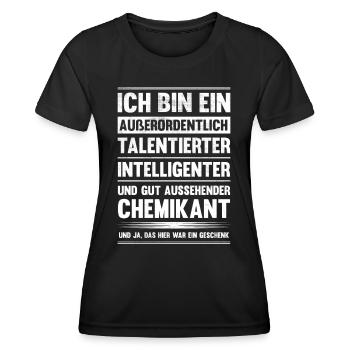 Chemiker Gut Aussehend Chemie Lustiges Chemikant - Frauen Funktions-T-Shirt - Schwarz - Vorne - AI Model Female 172 light (172cm)