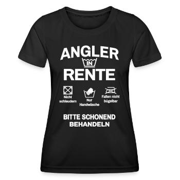 Angler in Rente Angeln Rentner - Frauen Funktions-T-Shirt - Schwarz - Vorne - AI Model Female 172 light (172cm)