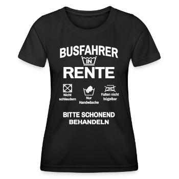 Busfahrer Rente Bus Fahrer Rentner - Frauen Funktions-T-Shirt - Schwarz - Vorne - AI Model Female 172 light (172cm)